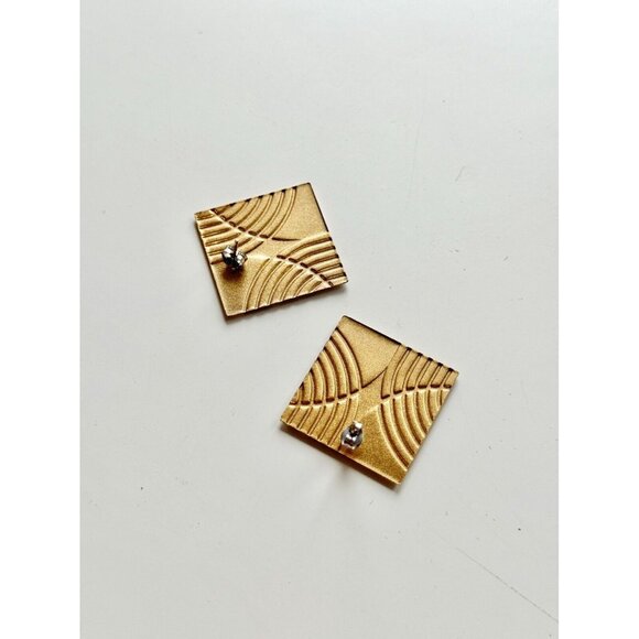 Vintage 80's Unsigned White Silver Rhinestone Enamel Dangle Drop Earrings - Picture 6 of 8